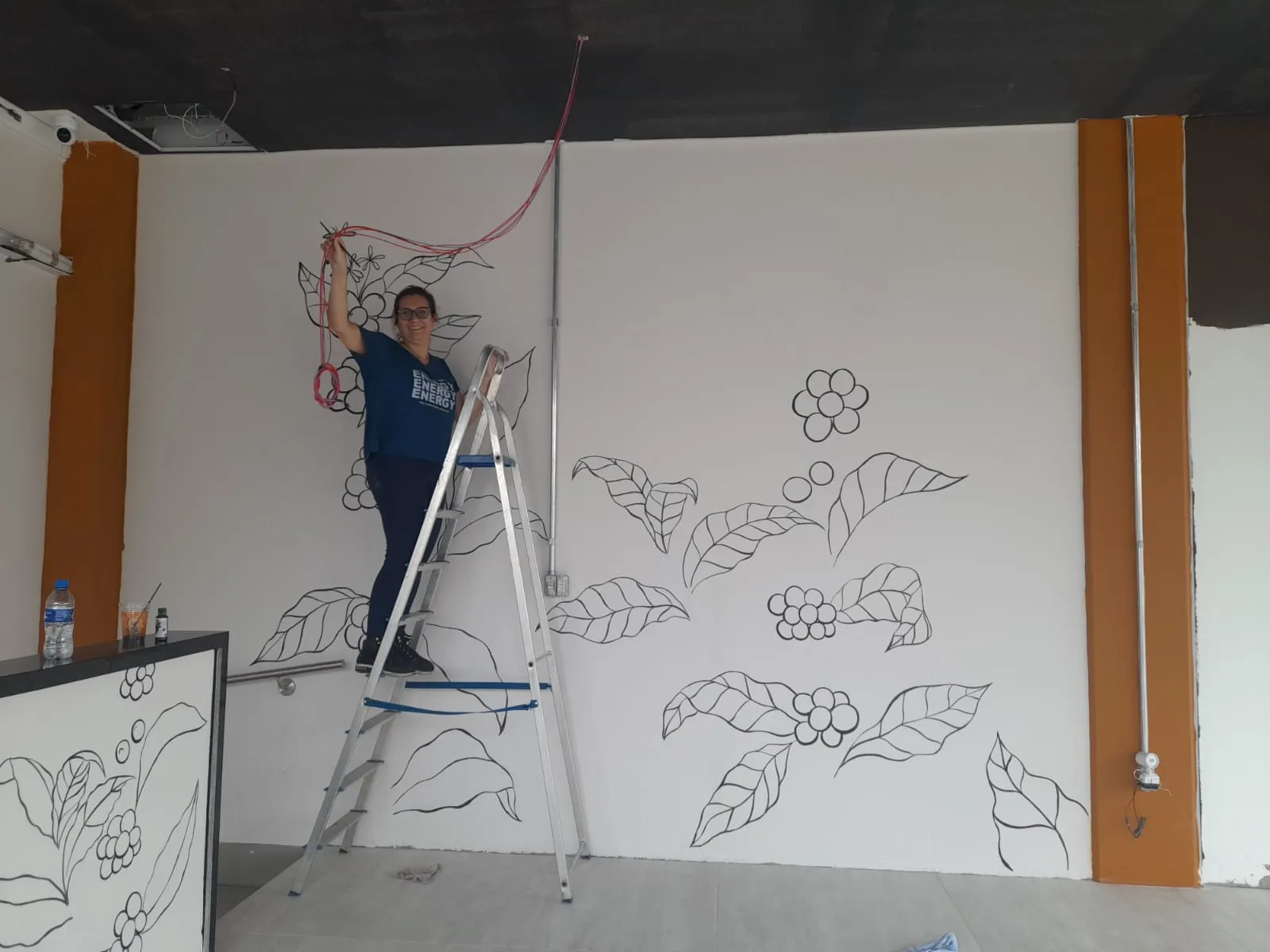 Interior de cafetería pintada por JackVa